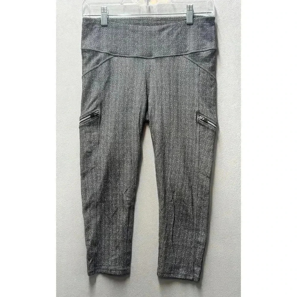 Athleta Herringbone Sly Drifter Tight‎ Gray Leggings Women's Size Medium